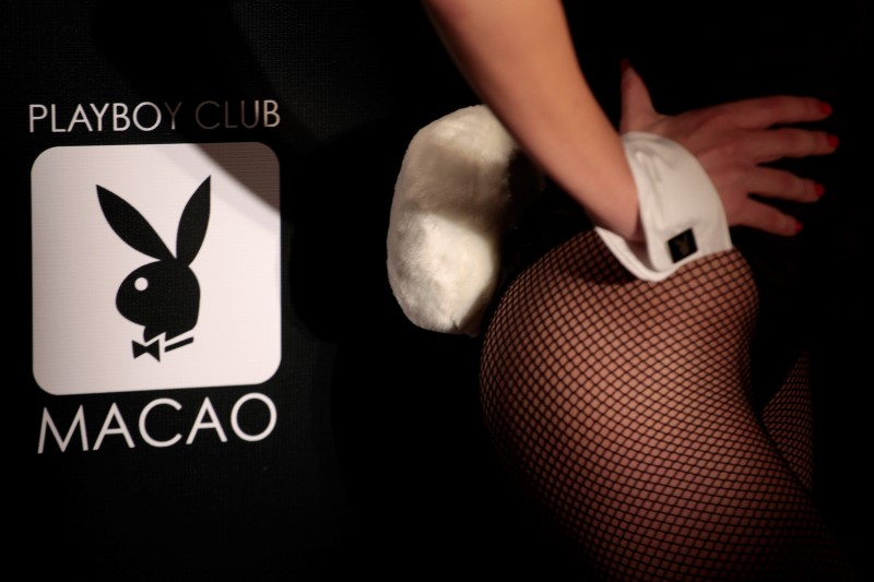© Reuters. A Playboy Club Macao Logo is pictured during a promotional event for the upcoming opening of the Playboy club in Macau