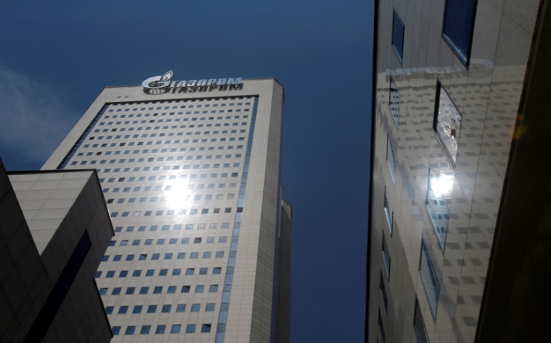 © Reuters. A general view shows the headquarters of Gazprom in Moscow