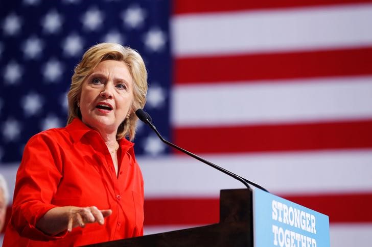 © Reuters. Candidata democrata à Presidência dos EUA, Hillary Clinton, durante evento na Pensilvânia