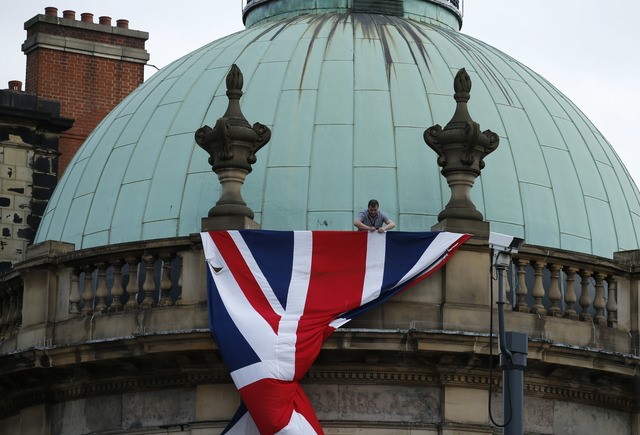 © Reuters. Bandeira britânica vista em Leeds, Inglaterra