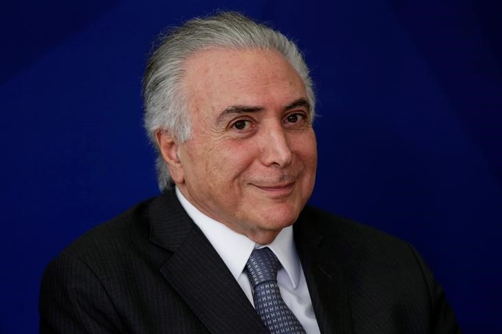 © Reuters. Presidente Michel Temer em cerimônia no Palácio do Planalto, em Brasília