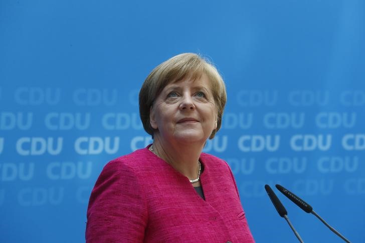 © Reuters. Chanceler da Alemanha, Angela Merkel, durante coletiva de imprensa em Berlim