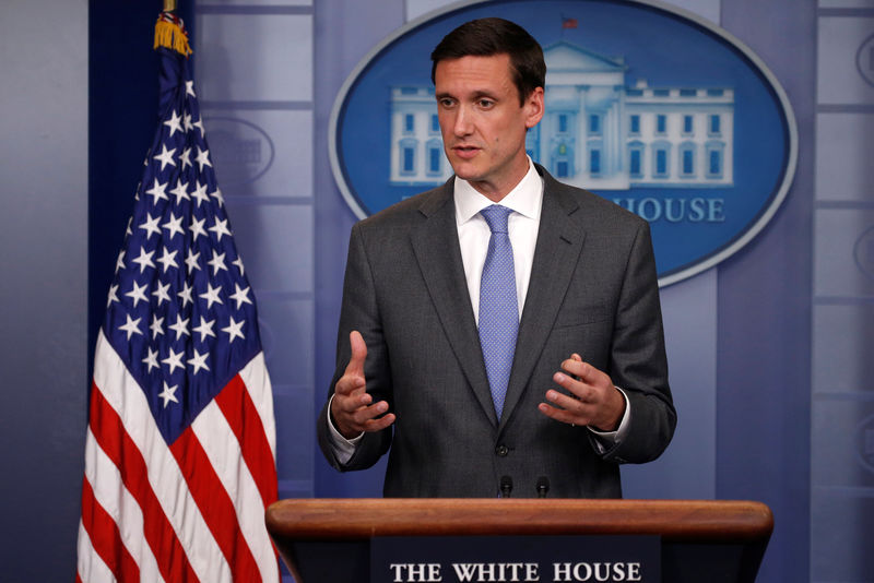 © Reuters. Bossert speaks to reporters about a recent global cyber attack, prior to the daily briefing at the White House in Washington