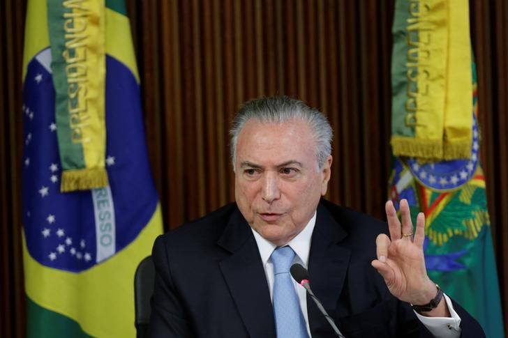 © Reuters. Presidente Michel Temer em reunião no Palácio do Planalto, em Brasília