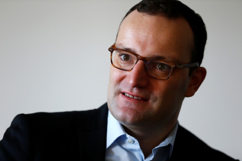 © Reuters. German Deputy Finance Minister Jens Spahn speaks during an interview with Reuters in Berlin
