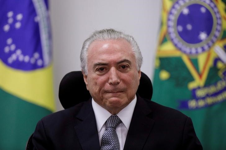 © Reuters. Temer durante reunião no Palácio do Planalto