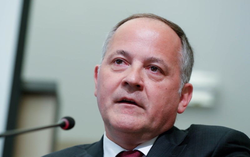 © Reuters. FILE PHOTO: ECB executive board member Benoit Coeure speaks during a conference in Brussels