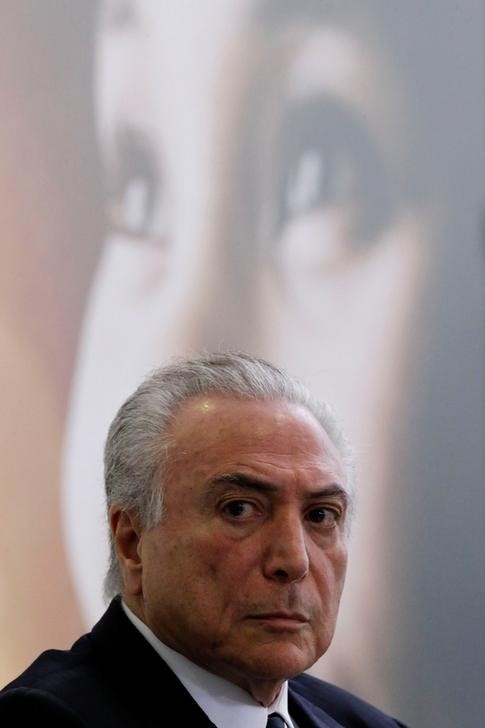 © Reuters. Presidente Michel Temer, no Palácio do Planalto