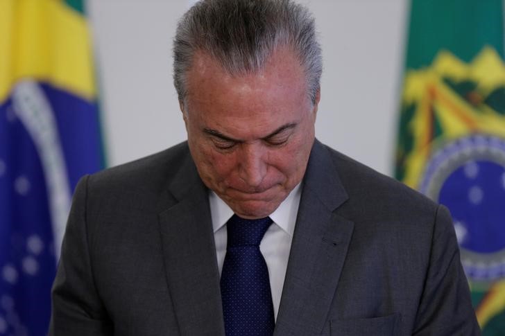 © Reuters. Presidente Michel Temer durante cerimônia no Palácio do Planalto em Brasília
