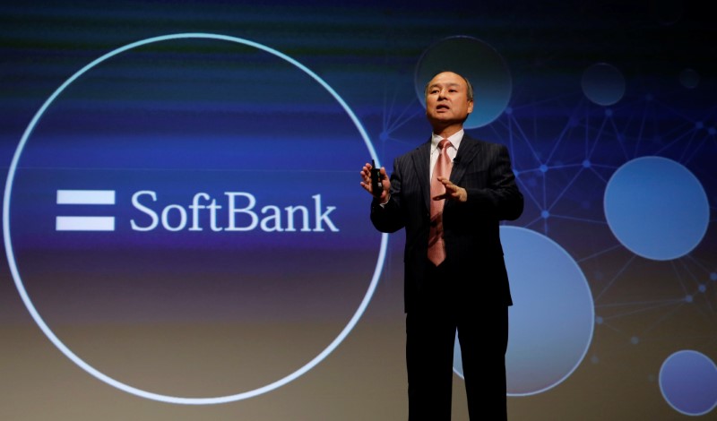 © Reuters. SoftBank Group Corp Chairman and CEO Son attends a news conference in Tokyo