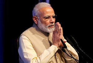 © Reuters. India’s Prime Minister Modi gestures during the United Nations Vesak Day Conference in Colombo