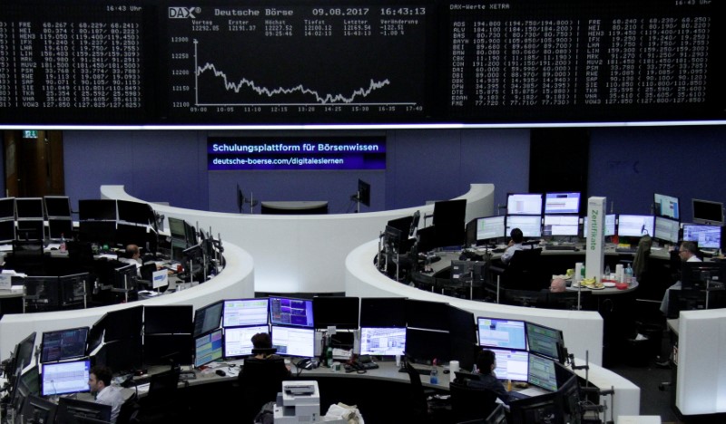 © Reuters. La banca lidera un 'rally' de alivio en las bolsas europeas