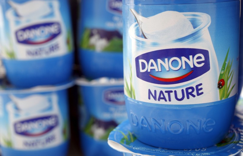 © Reuters. Iogurte da empresa de alimentos Danone é visto em foto ilustrativa em Estrasburgo, França