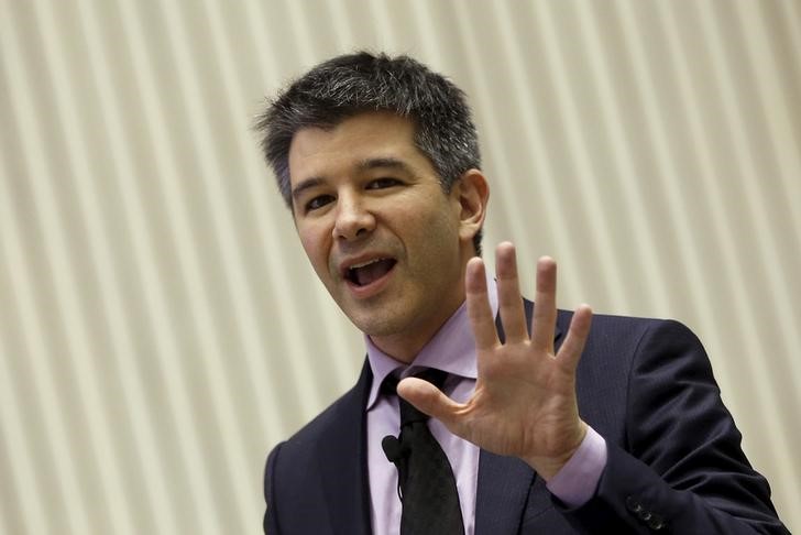 © Reuters. Ex-presidente-executivo da Uber, Travis Kalanick, durante conferência de starups em Nova Délhi, Índia