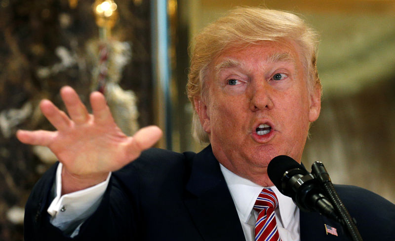 © Reuters. Presidente dos Estados Unidos, Donald Trump, durante declaração em Nova York
