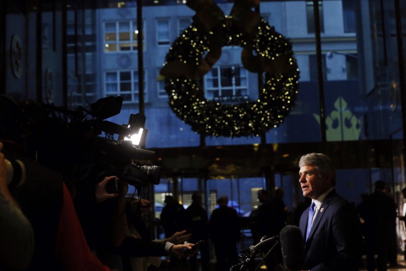 © Reuters. U.S. Representative Michael McCaul (R-TX) speaks to the news media after a meeting at Trump Tower to speak with U.S. President-elect Donald Trump in New York