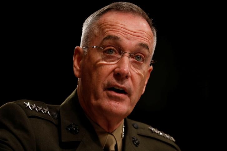 © Reuters. Chairman of the Joint Chiefs of Staff Gen. Dunford testifies before the Senate Armed Services Committee on Capitol Hill in Washington