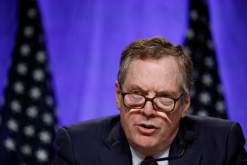 © Reuters. United States Trade Representative Robert Lighthizer speaks at a news conference prior to the inaugural round of North American Free Trade Agreement renegotiations in Washington