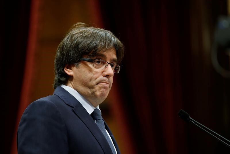 © Reuters. Líder da região espanhola da Catalunha, Carles Puigdemont, em Barcelona