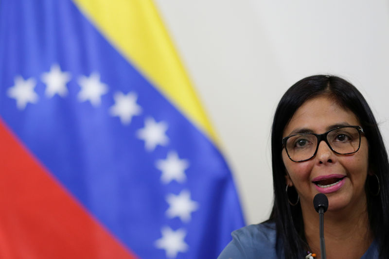 © Reuters. Delcy Rodríguez, presidente da Assembleia Nacional Constituinte da Venezuela, durante reunião em Caracas