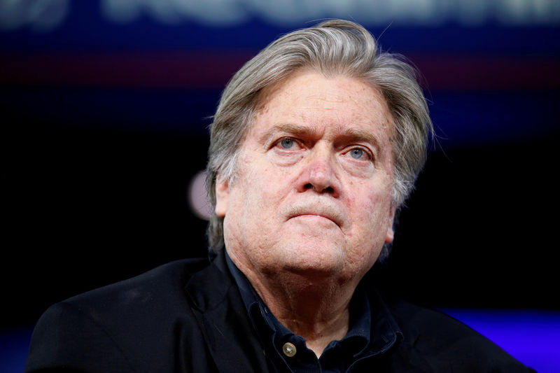 © Reuters. FILE PHOTO: White House Chief Strategist Stephen Bannon speaks at the Conservative Political Action Conference (CPAC) in National Harbor, Maryland