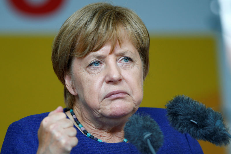 © Reuters. Канцлер Германии Ангела Меркель в Гельнхаузене