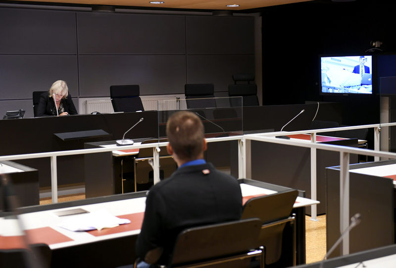 © Reuters. The initial remand hearing of Abderrahman Mechkah in Turku