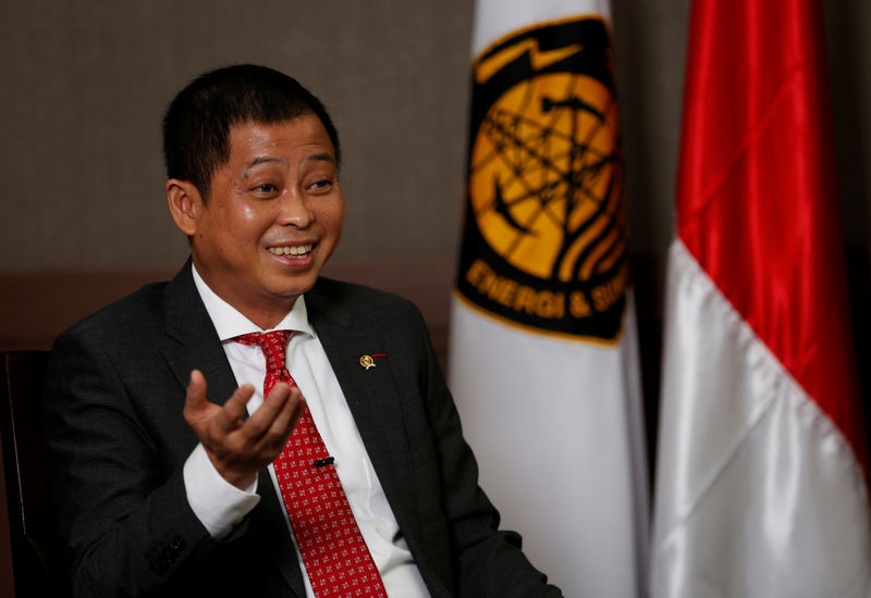 © Reuters. Indonesia's Energy and Mineral Resources Minister Ignasius Jonan smiles during an interview with Reuters at his office in Jakarta