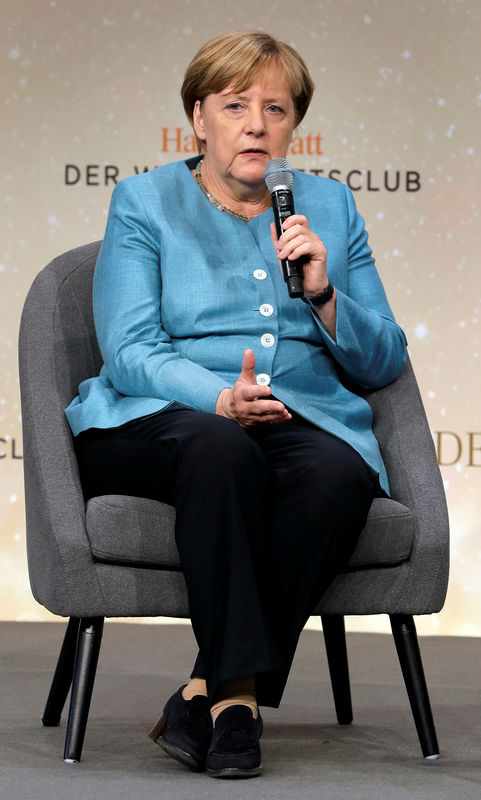 © Reuters. German Chancellor Merkel at "Deutschland Live" event in Berlin