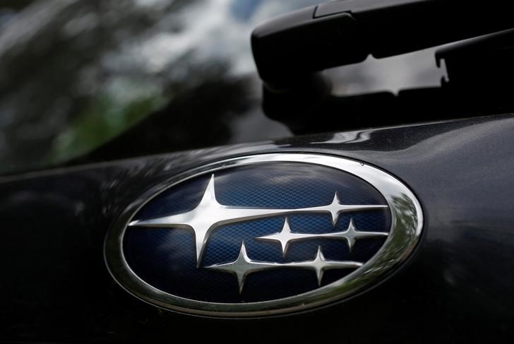 © Reuters. FILE PHOTO: A Subaru insignia is seen on a car In Warsaw, Poland