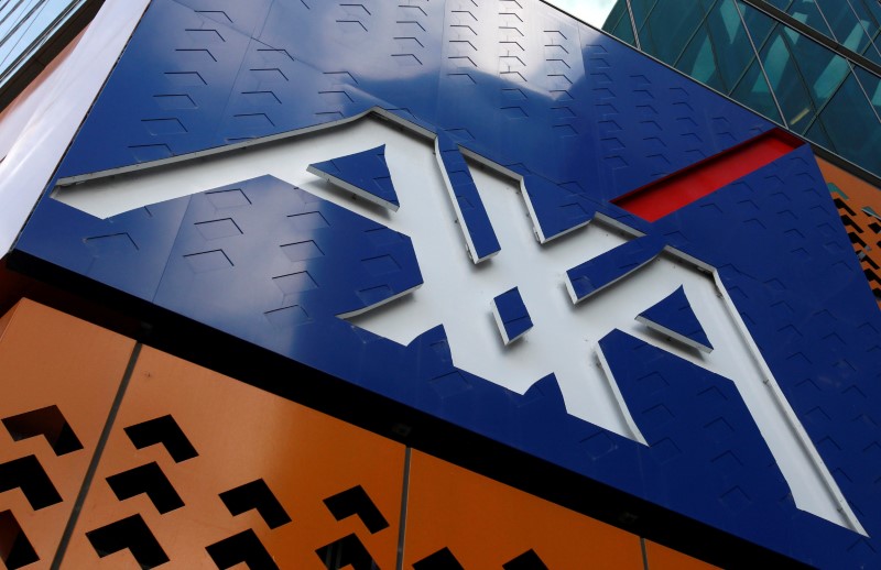 © Reuters. FILE PHOTO: The AXA logo is seen at its headquarters in Melbourne