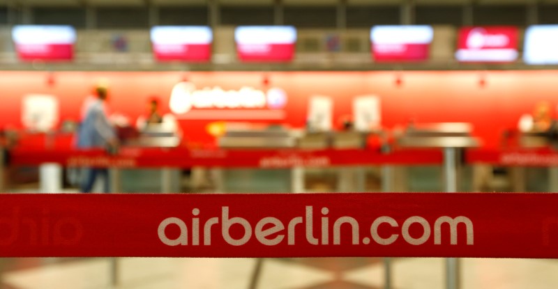 © Reuters. Airberlin sign is seen at Munich airport