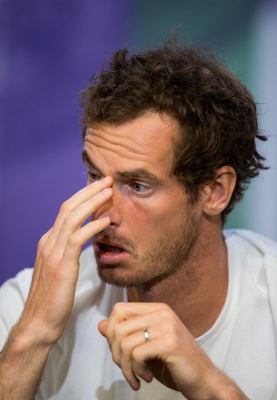 © Reuters. البريطاني موراي ينسحب من بطولة امريكا المفتوحة للتنس بسبب الإصابة