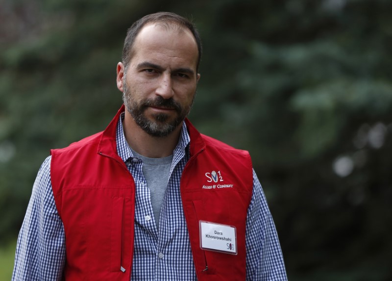 © Reuters. CEO of Expedia, Inc. Khosrowshahi attends Allen & Co Media Conference in Sun Valley