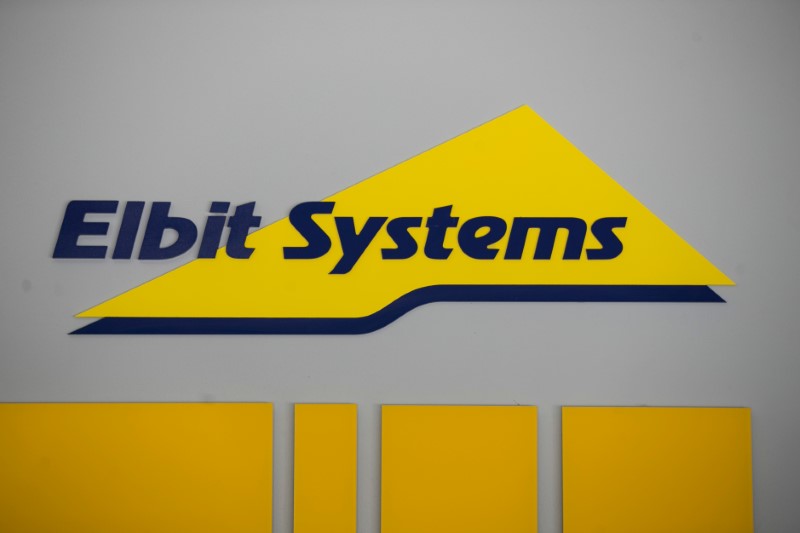 © Reuters. FILE PHOTO: Logo of Israeli defence electronics firm Elbit Systems is seen at their offices in Haifa