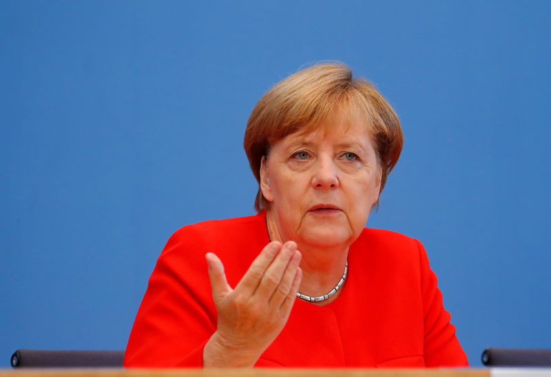 © Reuters. Merkel apoya la idea de un fondo monetario europeo