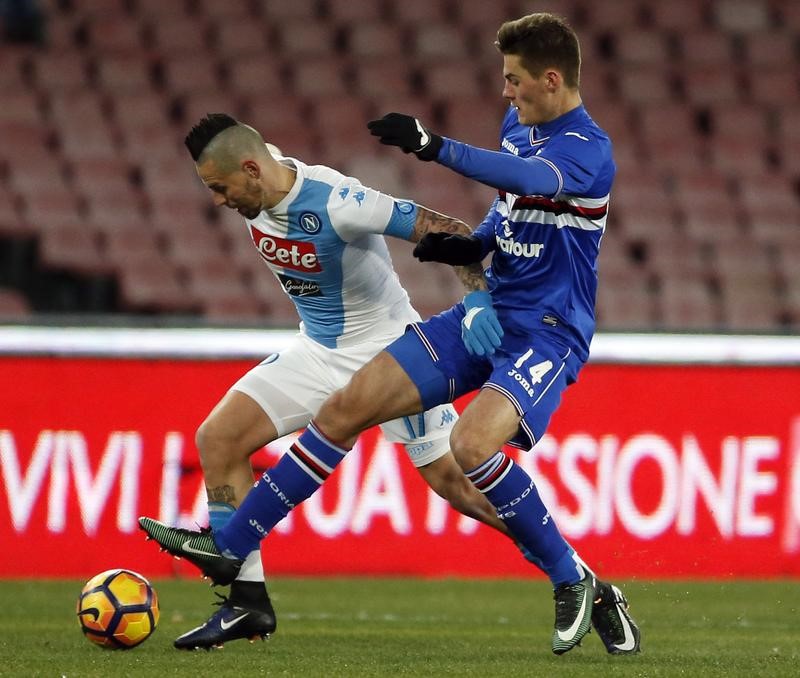 © Reuters. l'attaccante Patrik Schick dalla Sampdoria