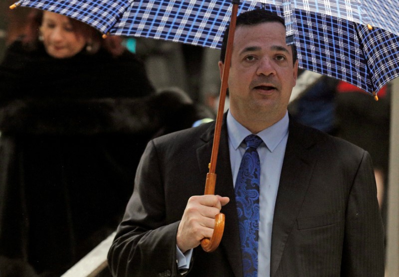 © Reuters. Yankel Rosenthal Coello exits the Manhattan U.S. District Courthouse in New York City