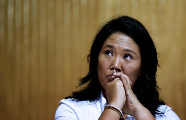 © Reuters. Líder de oposição do Peru Keiko Fujimori, durante evento de campanha, em Lima