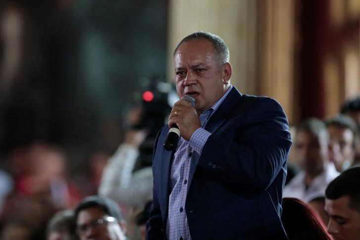 © Reuters. Membro da Assembleia Constituinte da Venezuela Diosdado Cabello, durante sessão em Caracas