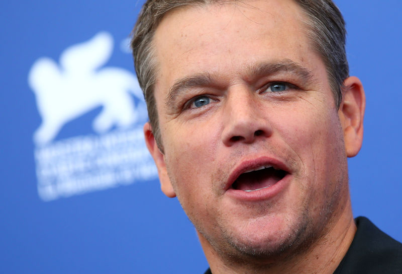 © Reuters. Matt Damon posa durante evento do filme "Downsizing" no Festival de Veneza