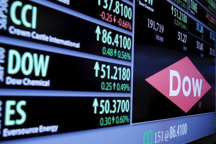 © Reuters. Логотип Dow Chemical на Нью-Йоркской фондовой бирже