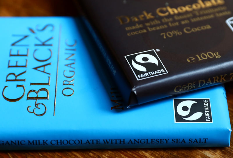 © Reuters. Green and Black's chocolate bars are seen in a photo illustration in London