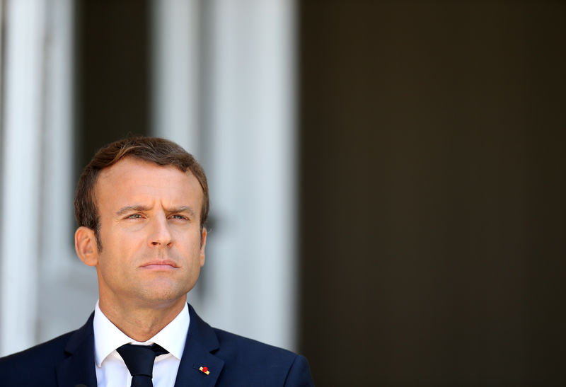 © Reuters. Presidente francês, Emmanuel Macron, durante coletiva de imprensa na Bulgária