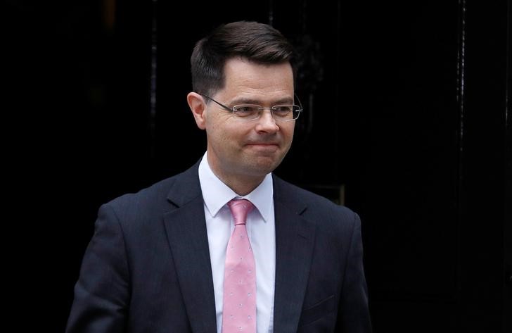 © Reuters. Britain's Secretary of State for Northern Ireland, James Brokenshire leaves Downing Street