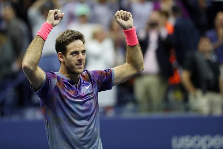 © Reuters. Del Potro dispuesto a repetir triunfos históricos contra Nadal y Federer en Nueva York