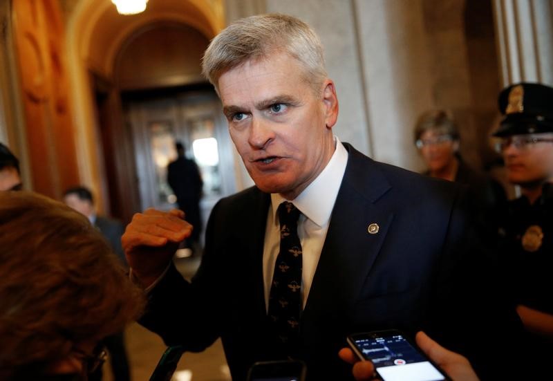 © Reuters. Senator Bill Cassidy (R-LA) speaks with reporters as he leaves the Senate Chamber at the U.S. Capitol in Washington