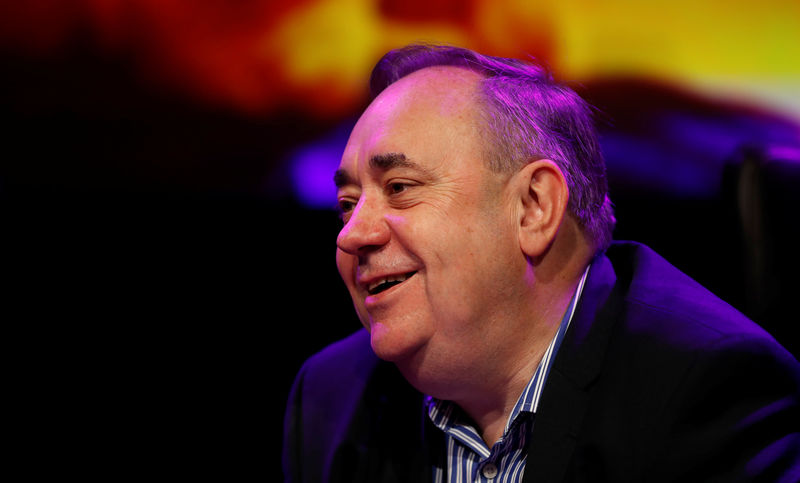 © Reuters. Former First Minister of Scotland Alex Salmond talks about his show 'Alex Salmond Unleashed' at a news conference at the Edinburgh Fringe, Edinburgh