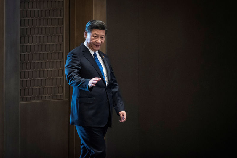 © Reuters. Chinese President Xi Jinping arrives to hold a press conference at the BRICS Summit in Xiamen