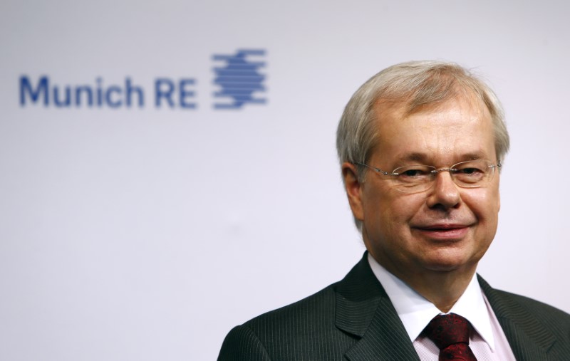 © Reuters. FILE PHOTO: Jeworrek, board member of German Reinsurer Munich Re poses before company's news conference in Munich